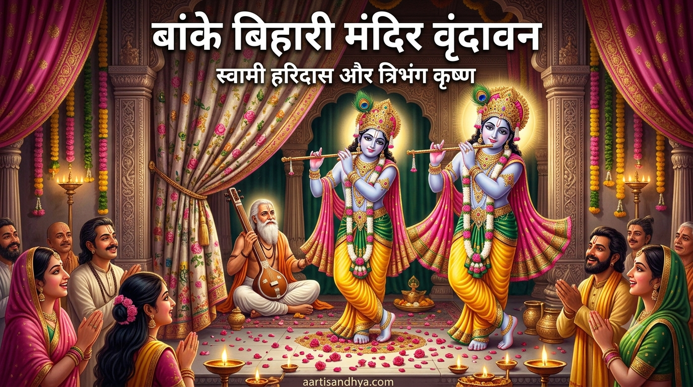 बांके बिहारी मंदिर वृंदावन | स्वामी हरिदास और त्रिभंग कृष्ण